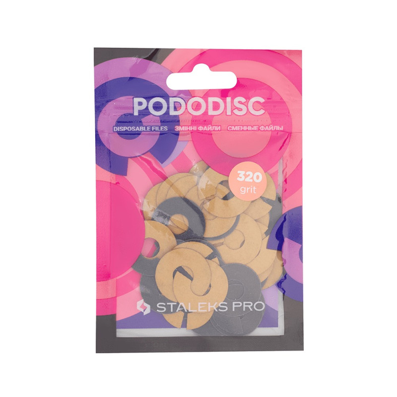 Zapasowe pilniki pierścieniowe do dysków do pedicure PODODISC STALEKS PRO M ziarnistość 320 (50 szt.) / czarne