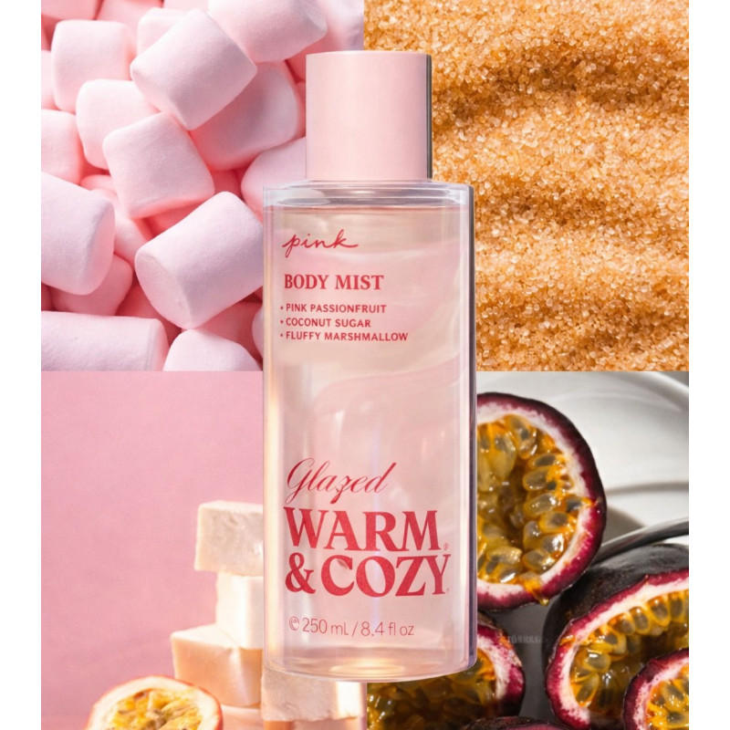 PINK Glazed Warm & Cozy Perfumed Body Spray, 250 ml