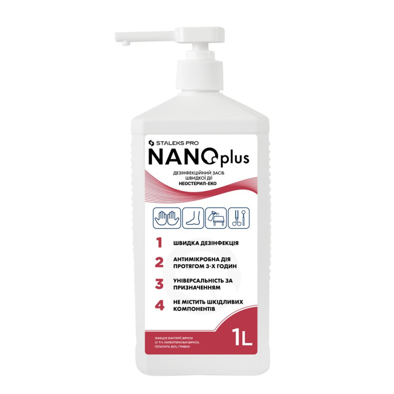 Uniwersalny płyn do szybkiej dezynfekcji NANOplus STALEKS PRO, 1000 ml