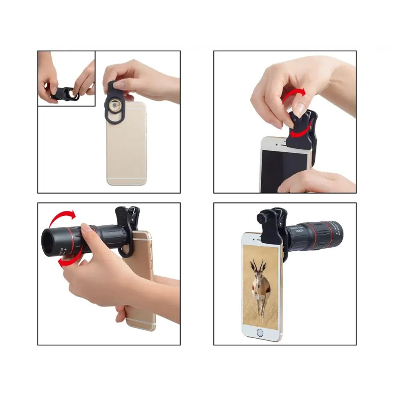 Телескоп та набір лінз для телефону APEXEL / 18X Telescope Lens Kit / APL-T18XBZJ5