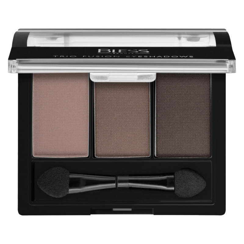 Kompaktowe potrójne cienie do powiek Bless Beauty - Trio Fusion Eyeshadows - 02