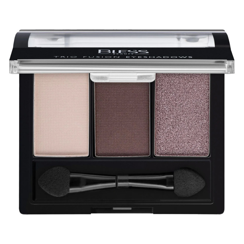 Kompaktowe potrójne cienie do powiek Bless Beauty - Trio Fusion Eyeshadows - 08