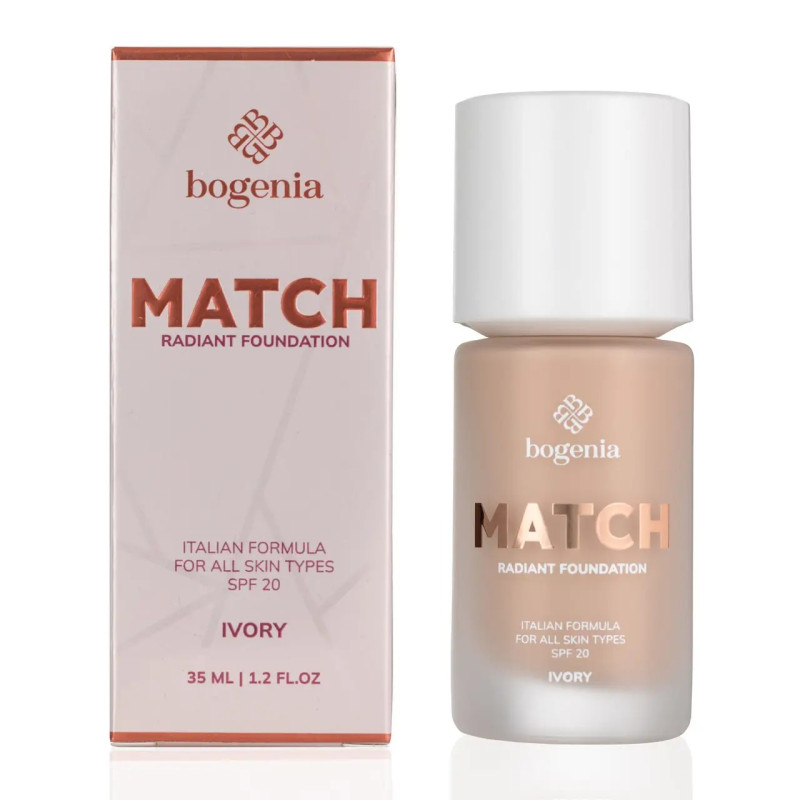 Bogenia Foundation - MATCH Foundation SPF 20 (BG609) - 001 Ivory, 35 ml