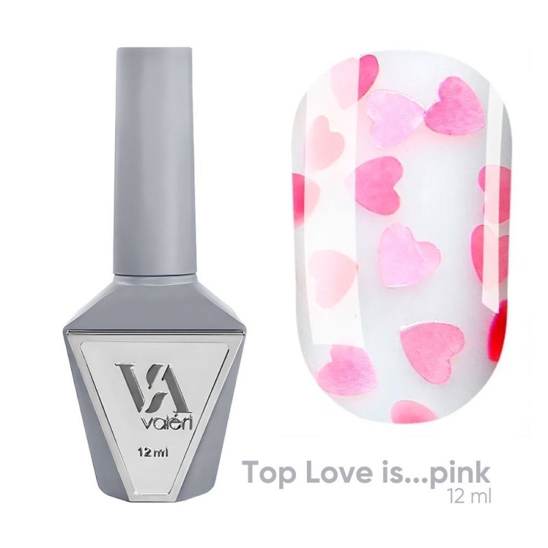 Top do lakieru hybrydowego VALERI - Top - Love is - PINK, 12 ml