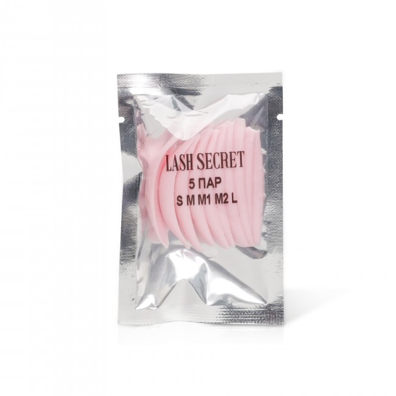 Eyelash curlers LASH SECRET pink / set of 5 pairs (S,M,L,M1,M2) PER PACKAGE