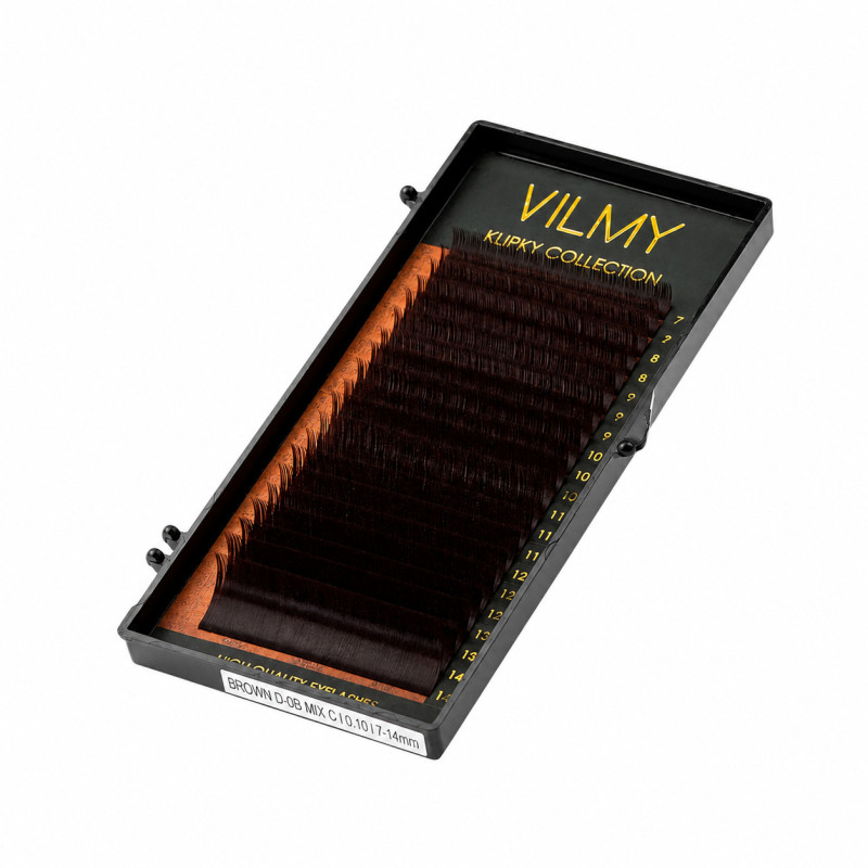 Eyelash extensions VILMY KLIPKY BROWN D-DB MIX L| 0.07 | 8-12 mm