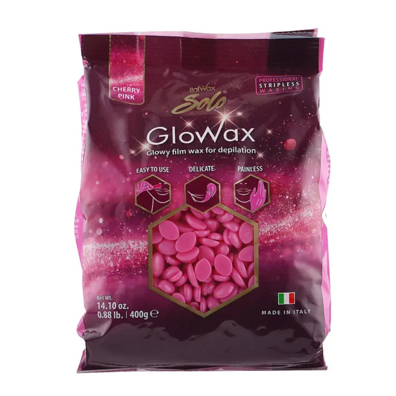Воск пленочный в гранулах для депиляции ItalWax / "GloWax" (Розовая Вишня), 400 г