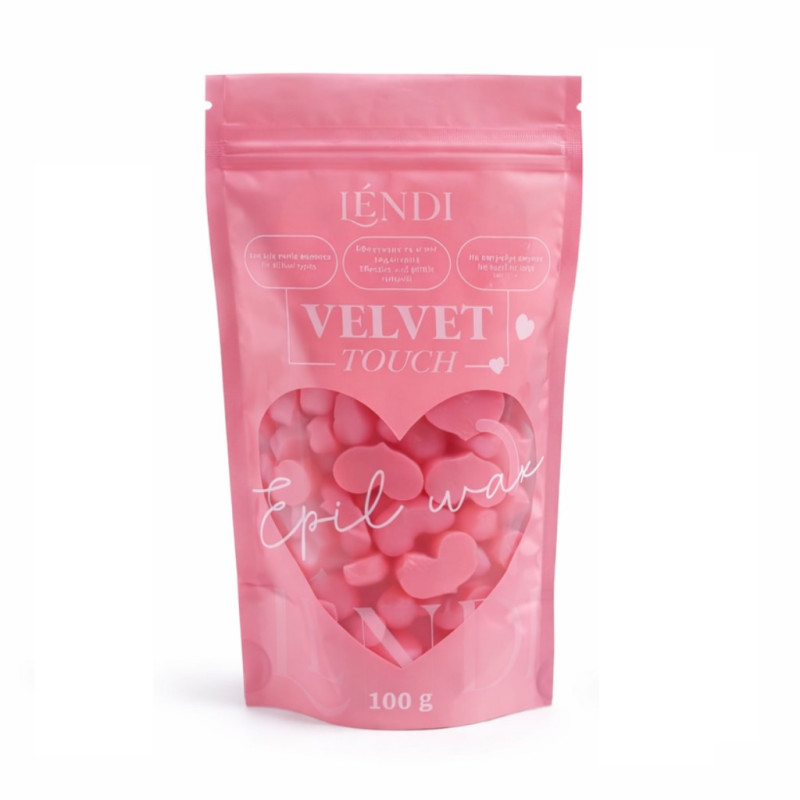 Profesjonalny wosk do depilacji Lendi - Velvet Touch, 100 g (różowy)