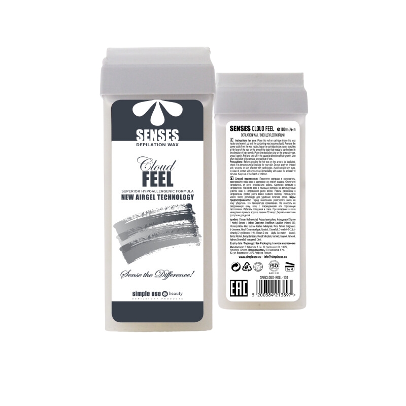 Hipoalergiczny wkład z woskiem do depilacji Simple Use / CLOUD FEEL, 100 ml