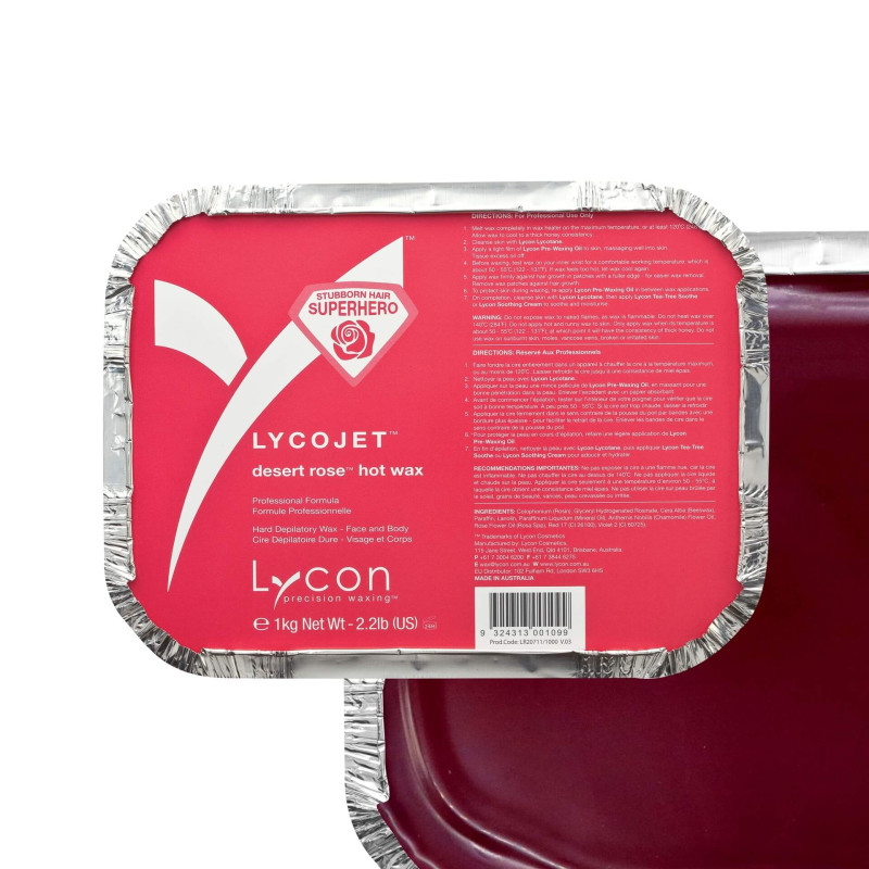 Воск гарячий с розой и ромашкой LYCON LYCOJET / desert rose hot wax, 1 кг