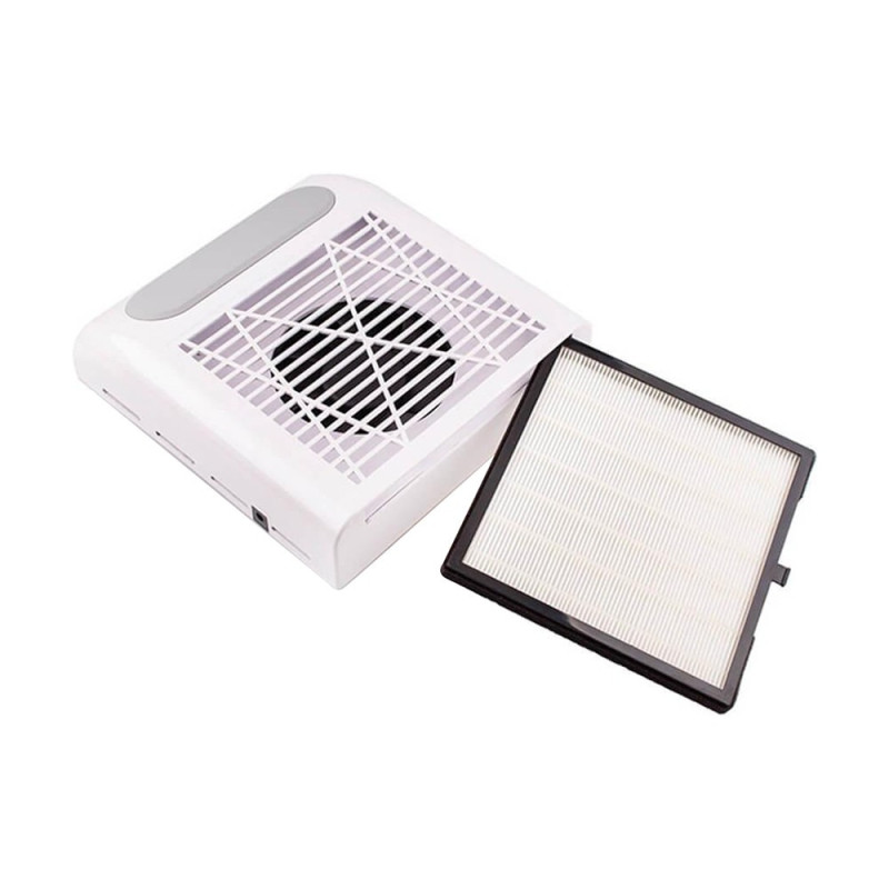 Вытяжка для маникюра SIMEI 858-8 с НЕРА-фильтром на 80W / белая