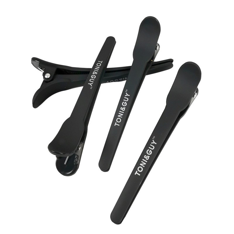 Зажимы для волос Toni&Guy / черный тонкий, 1 шт