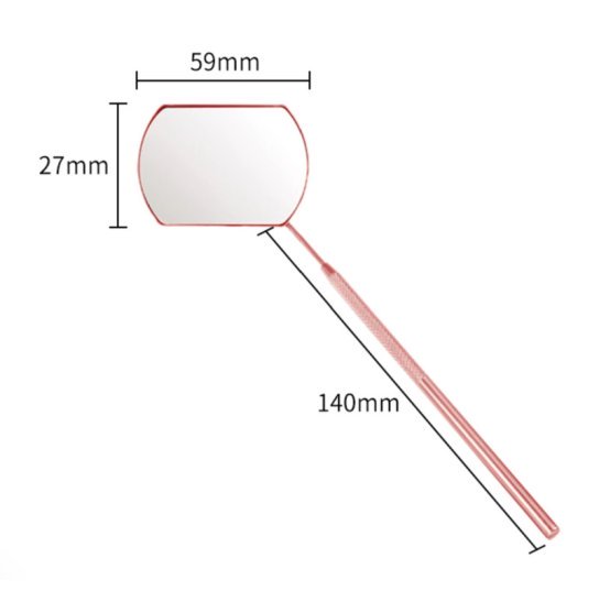 Eyelash extension mirror ForMe / gold, rectangular