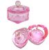 Glass cup WITH LID, different shapes - pink