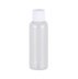 Liquid bottle, cosmetic container - TRANSPARENT with a white lid, 200 ml
