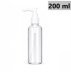 Pump bottle, cosmetic container - CLEAR with white pump, 200 ml