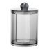 Organizer container for cotton pads / round mini cylinder (with recess) / black