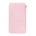 Cosmetic bag for storing brushes and other things with a zipper / pink