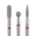 Starter cutter set for thin cuticles in a plastic container, 3 pcs / SET - 3 RED