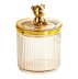 Organizer-jar for cotton swabs and other things with a rubberized lid “Bear” / gold