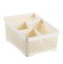 Organizer for storage of brushes and cosmetics for 4 sections / milk (square large)