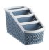 4-compartment organizer for brushes and cosmetics / blue taupe (narrow small)