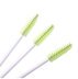 Brushes for eyebrows and eyelashes / white handle - light green bristles / pack of 50 pcs