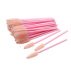 Brushes for eyebrows and eyelashes fluffy / pink handle - beige bristles / 50 pcs per pack