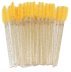 Brushes for eyebrows and eyelashes, fleecy glitter / yellow with sparkles / 50 pcs per pack