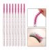 Brushes for eyebrows and eyelashes fluffy THIN glitter / raspberry with sparkles / 50 pcs per pack