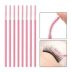 Thin fluffy brushes for eyebrows and eyelashes - pink, 50 pcs per pack