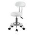Chair-armchair with a back on wheels round - white