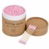 Cotton Buds Bamboo Cotton Swabs, 200 pcs Cardboard Round Packaging - Pink