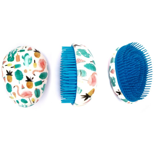 Small oval / flamingo hairbrush