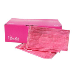Three-layer disposable mask / PINK, pack of 50 pieces