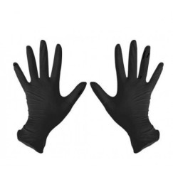 Black vinyl gloves, size M (pair, 2 pcs)