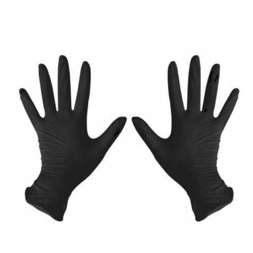 Black vinyl gloves, size S (pair, 2 pcs)