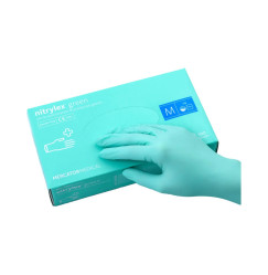 Rękawiczki nitrylowe Mercator Medical Nitrylex Green miętowe, opakowanie 100 szt., rozmiar M