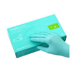Nitrile gloves Mercator Medical Nitrylex Green mint, 100 pcs per pack, size S