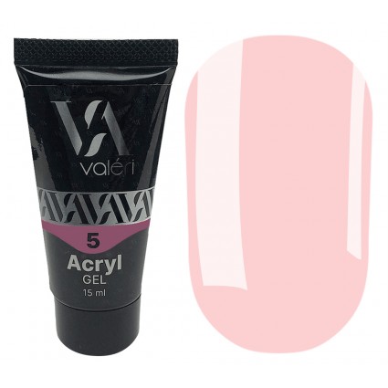 Acrylic gel (polygel) for extension VALERI Acryl Gel / №5 (pink), tube, 15 ml