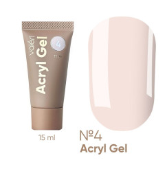 Акрил-гель для нарощування VALERI Acryl Gel - №4 (світло-бежевий), туба, 15 мл