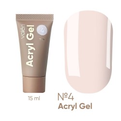 VALERI Acryl Gel nail extension polygel - №4 (light beige), tube, 15 ml