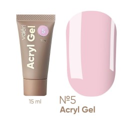 VALERI Acryl Gel nail extension polygel - №5 (pink), tube, 15 ml