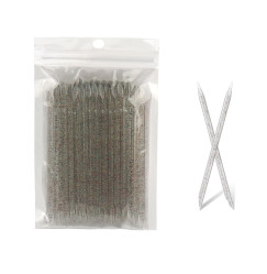 Orange sticks for manicure plastic, 9.4 cm, 50 pcs - colored glitter
