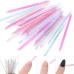 Orange sticks for manicure plastic, 9.4 cm, 50 pcs - blue glitter