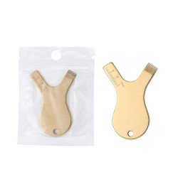 Eyelash lamination applicator reusable steel - classic with ruler - gold