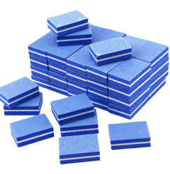 Manicure buff mini disposable rectangular (33*25*12 mm) - blue, 1 pc