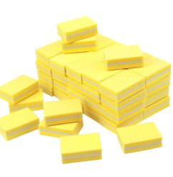 Manicure buff mini disposable rectangular (33*25*12 mm) - yellow, 1 pc