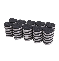 Manicure buff mini disposable HEART (35*42*11 mm) - black, 1 pc