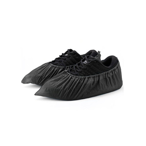 Polyethylene shoe covers, 100 pcs/pack (50 pairs), density 6 g / black